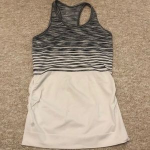 Athleta White/Black Racerback Athletic Tank